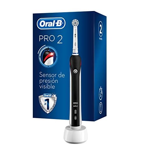 Oral-B PRO 2 2000N CrossAction Cepillo De Dientes Eléctrico, 1 Mango Negro Recargable Con Tecnología De Braun, 1 Cabezal De Recambio, Temporizador Integrado Y Control De Presión