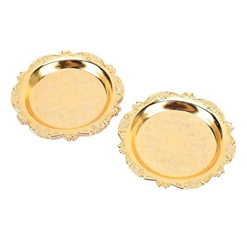 Vassoio vintage da 6 pezzi 9 cm, piatti da portata artigianali in lega di zinco, decorazioni per la tavola, vassoio decorativo adatto per compleanni, festival, antipasti, dessert