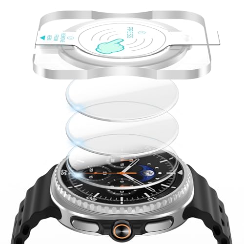 SPGUARD 3 Pack for Samsung Galaxy Watch 8 classic 46mm Screen Protector Full Protective Tempered Glass Film All Around Coverage Cover ONLY Compatible with Galaxy Watch 8 classic 46mm