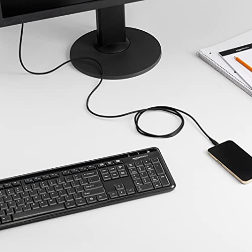 Image of AmazonBasics Lightning to USB Cable - Advanced Collection, MFi Certified Apple iPhone Charger, Black, 6-Foot (Durability Rated 10,000 Bends)