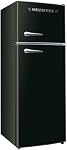 HAMILTON BEACH 2 Door Apartment Size Refrigerator with Freezer, 7.5 cu. ft, Retro Black