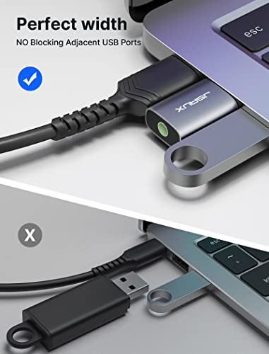 Image of 2 Pack USB to 3.5mm Jack Audio Adapter, JSAUX USB to Audio Aux Adapter External Stereo Sound Card USB to 3.5mm TRRS Female Headset for PS4, PS5, Headphone,Mac, Linux, Laptop, Desktops, Docking Station