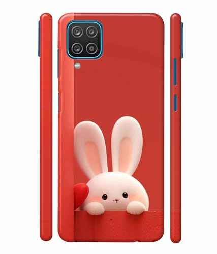 Image of Printed Hard Back Case Cover & Compatible for Samsung Galaxy M12 / Samsung F12 / Samsung A12 | Rabbit Painting Art (Multicolor) - D1202