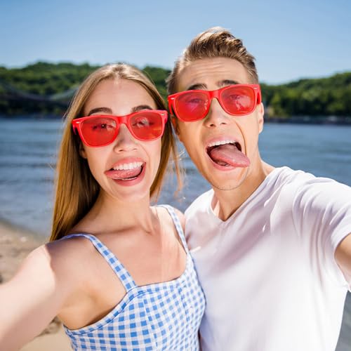 12 Pack Colorful Lens Neon Party Sunglasses Bulk Adults Unisex Fun Colored Glasses Set2