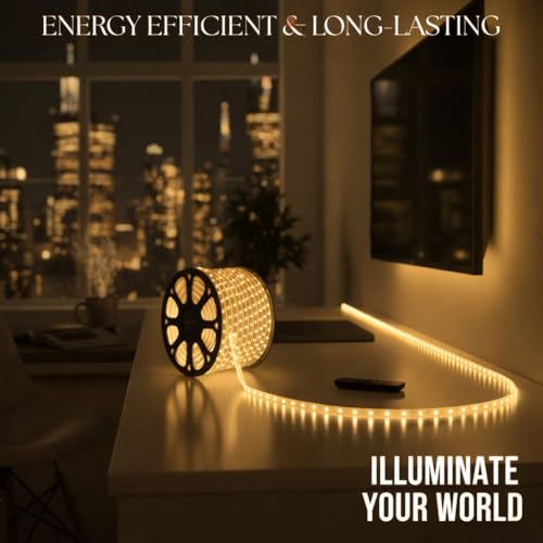 Image of 5 Meter Waterproof LED Strip Light Warm White | Flexible LED Rope Light, Energy Saving Strip, False Ceiling Light, Bedroom Decor, Diwali Decoration, Indoor Outdoor Lighting
