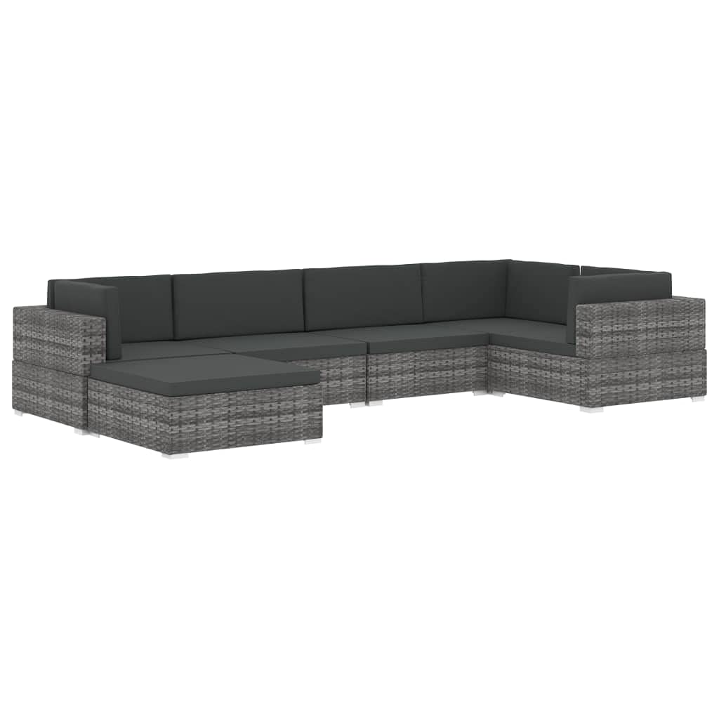 vidaXL Repose-Pied Sectionnel avec Coussin, Tabouret de Jardin, Chaise de Terrasse, Siège de Patio, Meuble d'Extérieur, Résine Tressée Noir