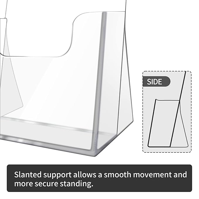 Image of Acrylic clear brochure Stand, leaflet holder, Trifold brochure Stand - Pack of 1