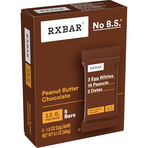 RXBAR Protein Bars, 12g Protein, Gluten Free Snacks, Peanut Butter Chocolate (6 Boxes, 30 Bars) - image 5