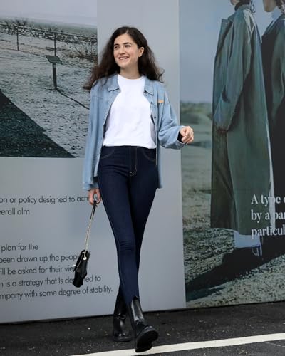 OFLUCK Women's High Waisted Boyfriend Jeans,Distressed Ripped Stretch Cropped Jeans2