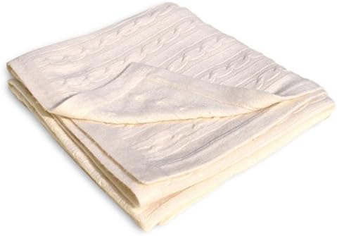 100% Pure Cashmere Baby Blanket in Heritage Cableknit