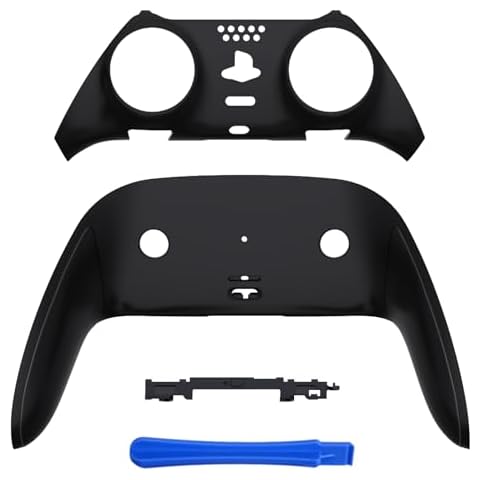 eXtremeRate Top Bottom Decorative Trim Shell Compatible with ps5 Edge Controller DIY Replacement Front Back Clip Shell, Custom Black Plates Cover Compatible with ps5 Edge Controller Cover