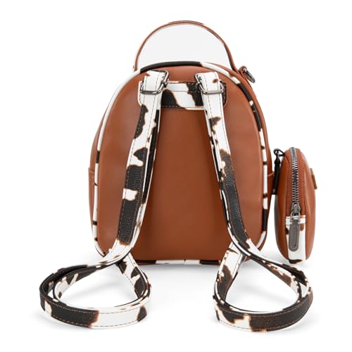 Image of Montana West Wrangler Mini Backpack Cute Cow Print Backpack Purse for Girls and Women, Brown WG102-8600BR