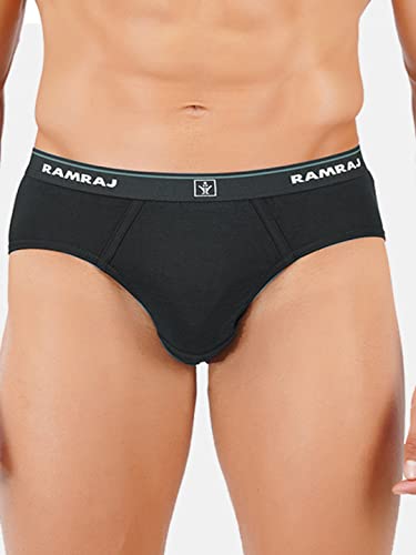 Image of RAMRAJ COTTON Men Pack Of 4 Solid Cotton Briefs | Soft Stretch Outer Elastic Waistband | Comfortable Daily Innerwear