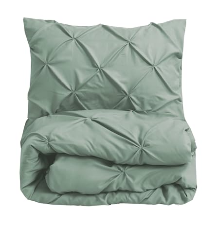 Housse de couette super king size vert sauge microfibre douce