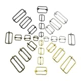 Hochleistungs-Gleitband-Gurtversteller, 100 Teile/paket Metall Rutschen Tri-Glides Draht-Geformt Roller Pin Schnallen Slider(Antique Brass,Webbing Size 15mm)