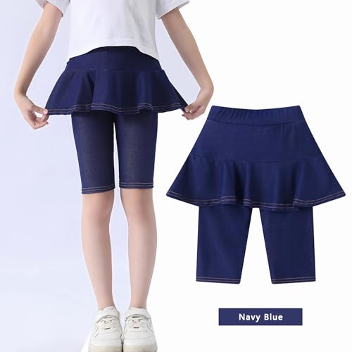Girls' Knee Length Shorts with Skirt Imitation Denim Capri Leggings Kids Summer Casual Shorts 3-11 Years2