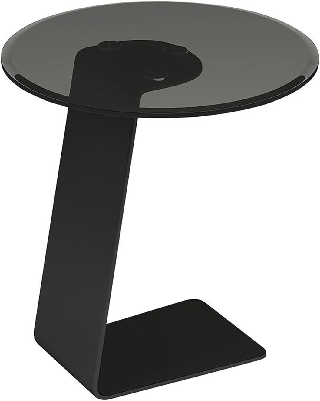 Table d'appoint en verre en C, le bout de canapé pour petits espaces