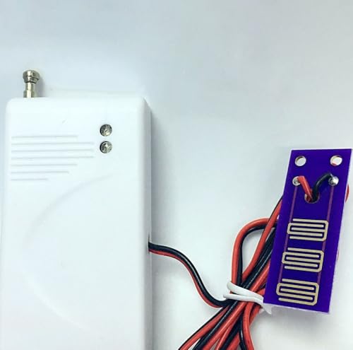 Detector de fugas de agua inalámbrico de 433 MHz, sensor de frecuencia para sistemas de alarma doméstica, dispositivo de detección de inundaciones de material ABS con rango de  100 m, color blanco