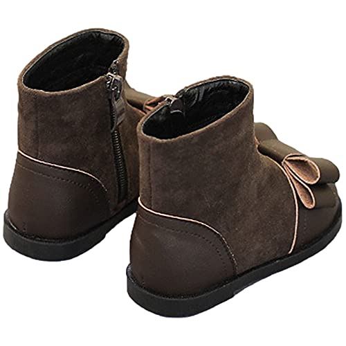 rismart Toddler Girl Ankle Boot Round Toe Little Kid Tie Bow Suede Bootie4