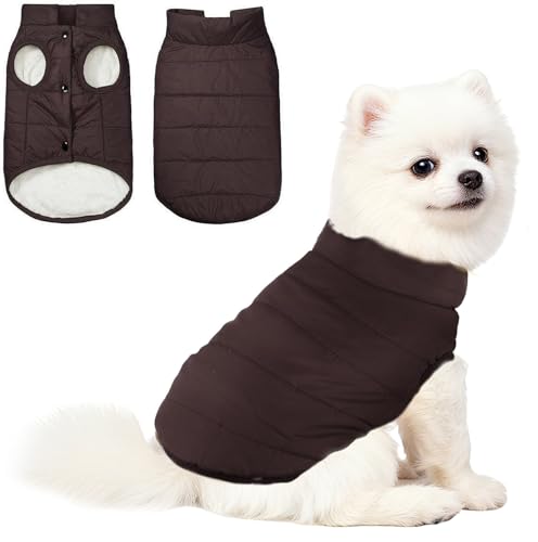 Koramaku 犬服 ベスト ダウン風ジャケット 裏起毛 防寒着 スナップボタン 暖かい綿素材 撥水 柔らかい 可愛い 犬 服 冬 コート小型犬 中型犬 お散歩(L,ブラック)