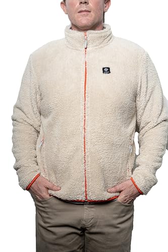 Image of Fleece Jacket Men, Sherpa Jacket, Full Zip, Large