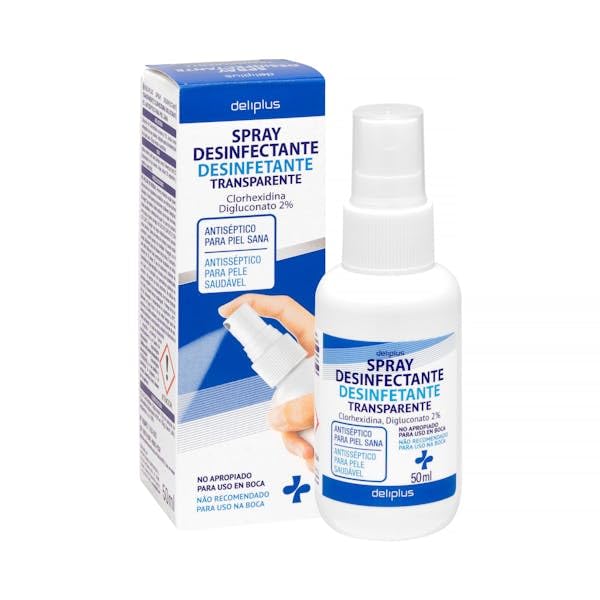 Spray desinfectante antiséptico – con 2% de clorhexidina digluconato – Transparente – 50 ml – Pack de 3