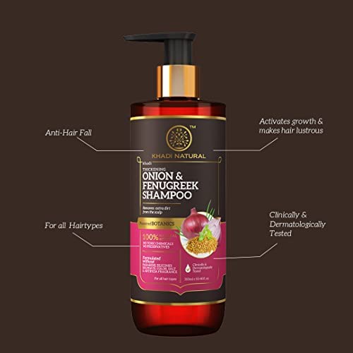 KHADI NATURAL Onion & Fenugreek Shampoo (Sulphate free)- POWERED BOTANICS - Image 4