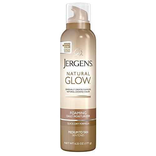 Jergens Natural Glow Foaming Daily Moisturizer for Body, Medium to Tan Skin Tones, 6.25 Ounces
