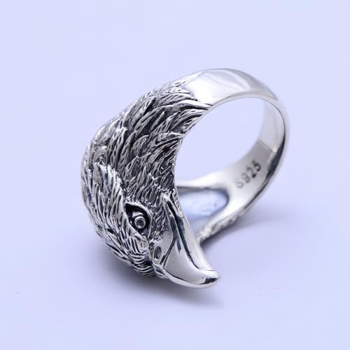 Bague tête d'aigle en argent résistant pour remplacer les bijoux qui verdissent - 2