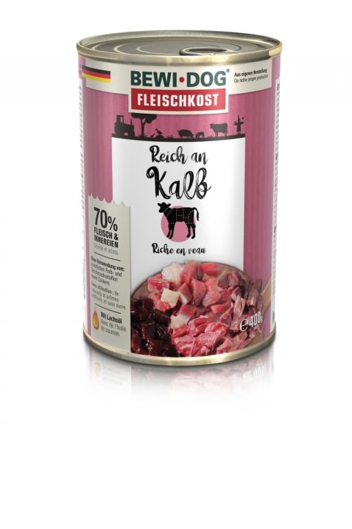 Bewi Dog Nourriture humide pour chiens 6 x 400 g (veau)