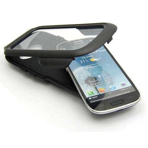 Heavy Duty Weather Proof Sport Motorcycle Bike Handlebar Mount Holder Hard Shell Case Compatible For Samsung Galaxy S3 / S Iii (I9300, I515, I747, L710) #TOP6