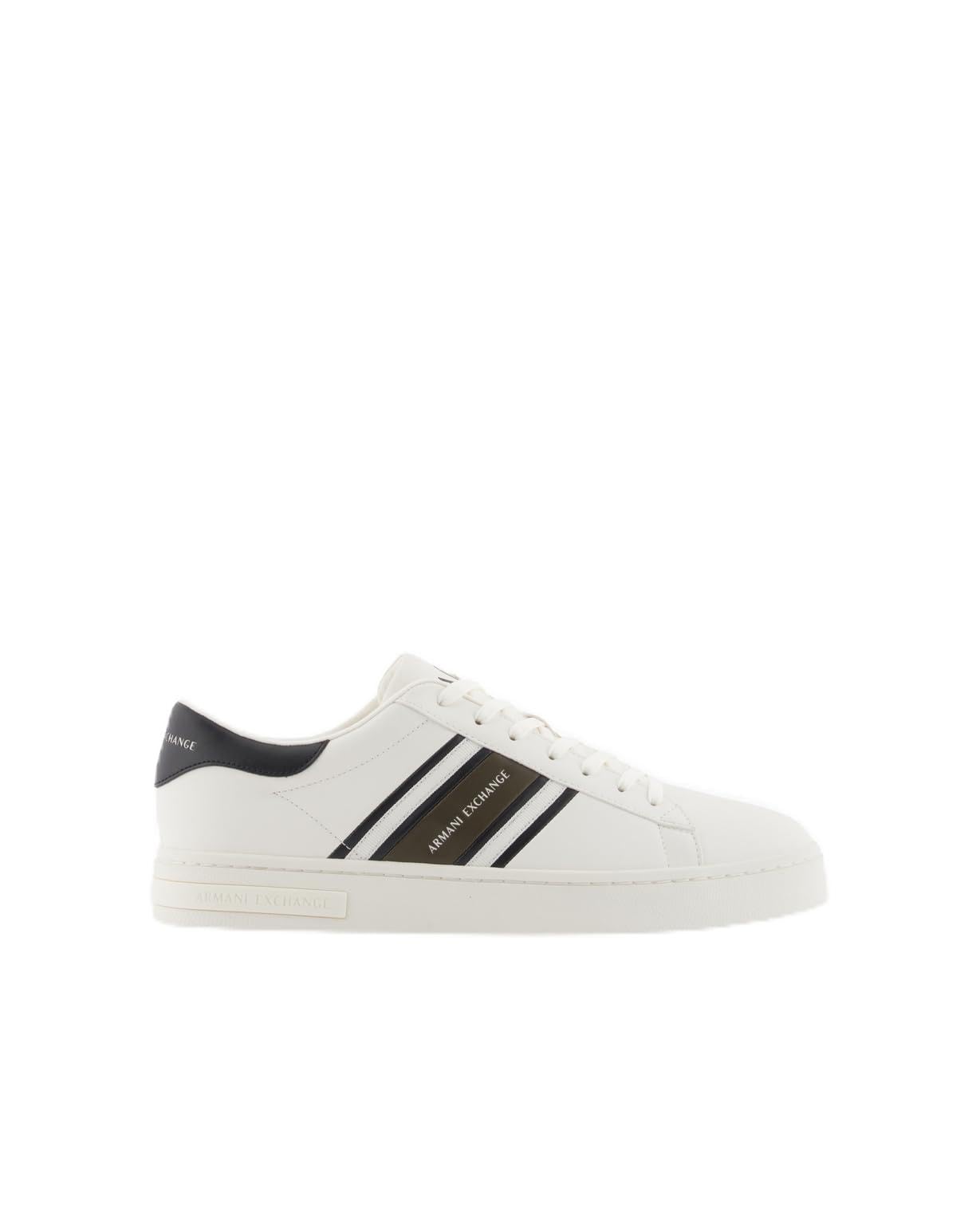 Armani Exchange Men London, Side Stripes, Color Contrast Sneaker, Off White Musk, 7 UK
