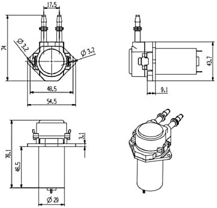 Miniatura 8 de Kamoer KHPP260 bomba peristáltica 12V DC laboratorio miniatura de alto flujo 7.4 fl ozmin bomba de circulación autocebante pequeña bomba