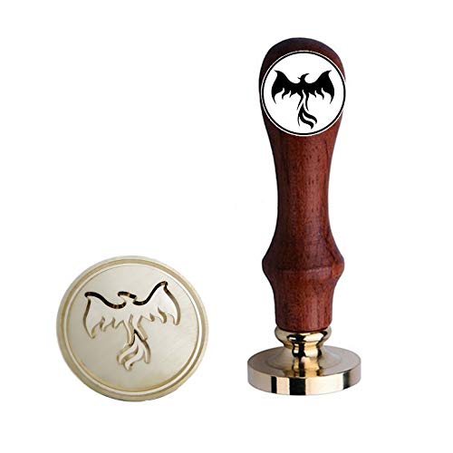 Kooer Fire Phoenix Wax Seal Stamp, Fire Phoenix Sealing Wax Stamp Kit Phoenix Wax Stamp Personalized Wedding Invitation Wax Stamp (Seal with Handle)