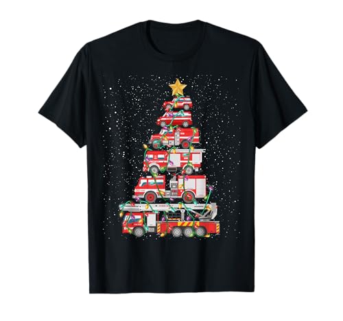 Lustiger Feuerwehrmann Baum Feuerwehrauto Weihnachten Frohe...