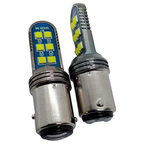Image of Universal Bay15D 1157 Led Parking Back Tail Light For All Car And Bikes Strobe Function Pack Of 2, White