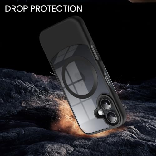 Image of KARWAN️Ultra-Hybrid Shockproof Back Cover with Mag-Safe Case foriPhone 16 | Camera Protection Bump |Shockproof Back Cover Case for iPhone 16 (PC & TPU, Smoked Matte Sides) Black