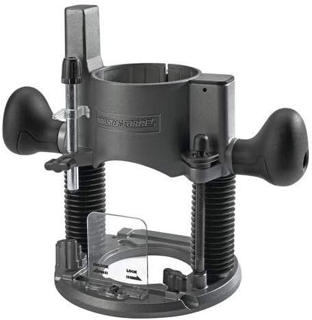 Masterforce plunge base with handles and depth adjustment mechanism