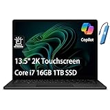 Microsoft Surface Laptop 5 Laptop (13.5' 2K Touchscreen, Intel 10-Core i7-1265U, 16GB 6400MHz RAM, 1TB SSD), IST HUB, 18-Hr Battery Life, Backlit, Wi-Fi 6, Webcam, Win 11 Pro w/AI Copilot, Black