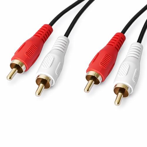 BOULTON RCA Cables 1.5m length RCA Audio Cable Phono Plugs 2RCA to 2RCA Cables Male-to-Male Lead Audio Wire for Stereo Speaker Wire Adapter Coaxial Lead for Amp Subwoofer Home Cinema