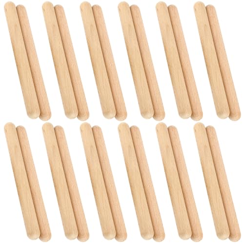 HEIYUET 24 Stück Holz Klanghölzer 20cm Lang, Klangholz...