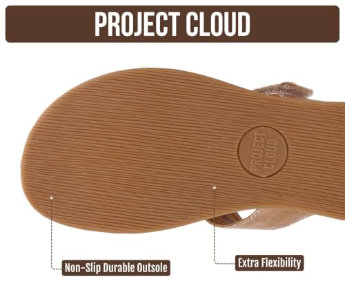 Image of Project Cloud Wedge Sandals for Women 2026 - Comfortable Soft & Plush Insole Strappy Womens Sandals with Lightweight and Non-Slip Durable Outsole