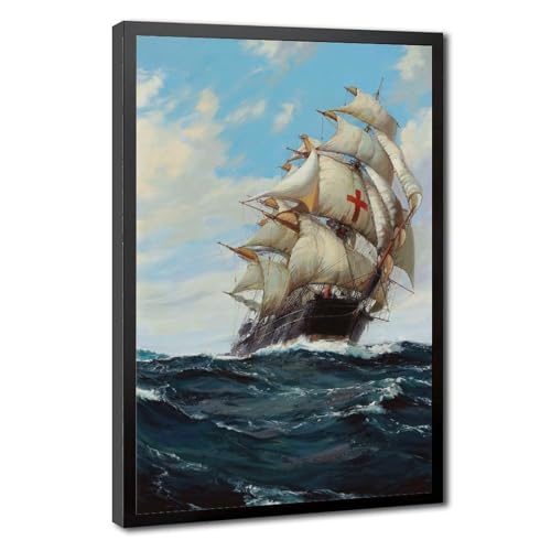 Impression sur toile Dreadnought Montague Dawson cadre suspendu décoration murale