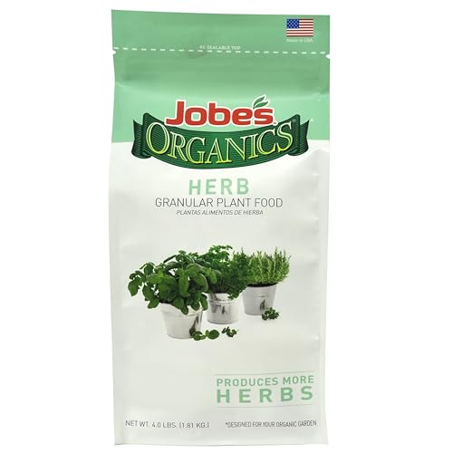 Jobe’s Organics Granular Garden Fertilizer, Easy Plant Care Fertilizer for Herb Gardens, 4 lbs Bag
