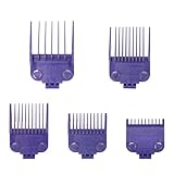 01410 Dual Magnetic Clipper Guards Replacement for Andis Master Hair Clippers MBA, MC-2, ML, PM- & PM-4, 5 Packs Clipper Comb Set, Purple