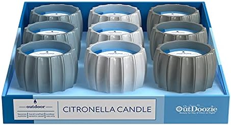 8048434 4 in. Ceramic Contour Citronella Candle44; Assorted Color - Pack of 99