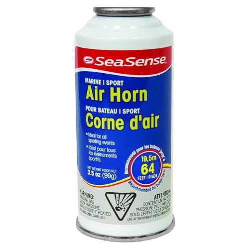 SeaSense Air Horn Refill – Large Size (3.5 oz), 127 dB (Horn Not Included) – Loud 1 Mile Range, Meets EPA & USCG Standards – Great for Boat & Marine Safety, Ideal for Sporting Events Such as Football