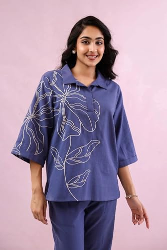 Image of Asmeriyo Women Embroidery Co Ord Set with Side Pocket | Women 2 Pic Kurta Set I Fancy Kurta Set | Stylish Kurti Outfit | Co-Ordination Wear | Festive and Casual wear (212-C-D-19-02)