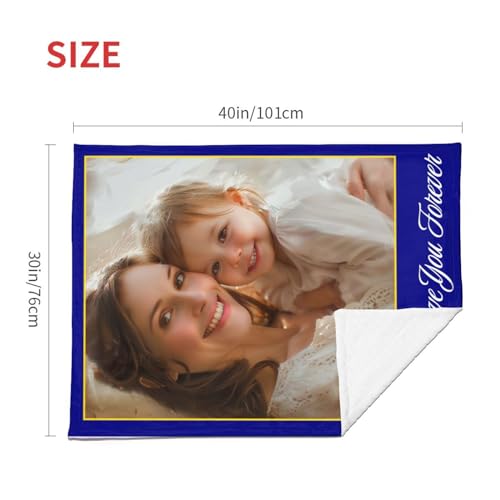 Personalized Baby Blanket with A Photo Text Customized 30x40 in Unisex Thickened Receiving Blanket Custom Newborns Stuff Gifts for New Mother3