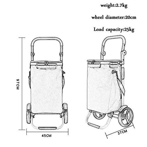 IGOSAIT Einkaufstrolley kleiner Wagen Tragbarer Trolley Auto Zuhause Trolley Aluminiumlegierung Stange für einfache… – Bild 3
